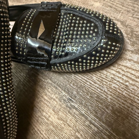 Miu Miu size 38.5 (8) GUC / EUC Black and Silver Studded Loafers - Picture 7 of 16